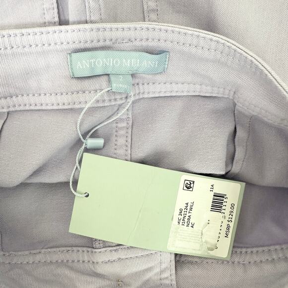 Antonio Melani Alexandra Wide Leg Jeans Cropped High Waist Lavender US 2 NWT - Picture 7 of 8